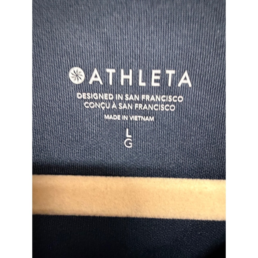 Athleta Seasoft Quarter Zip Sweatshirt Slate Blue Gray Pullover Soft Modal Large - Picture 6 of 7